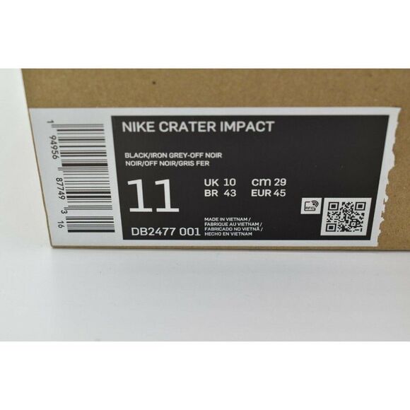 NWB Nike Mens Size 11 Crater Impact Black Iron Grey Sneakers Shoes DB2477 001 main image 5